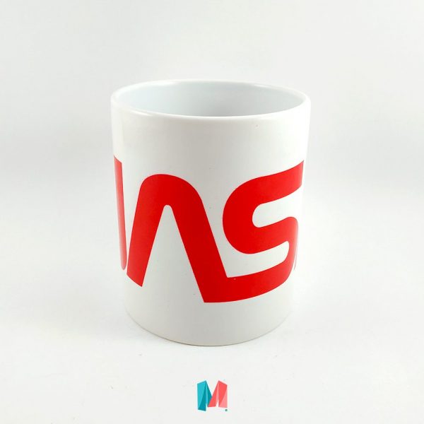 Nasa, mug blanco personalizado con el logotipo de la Nasa