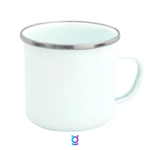 Taza peltre blanca personalizable